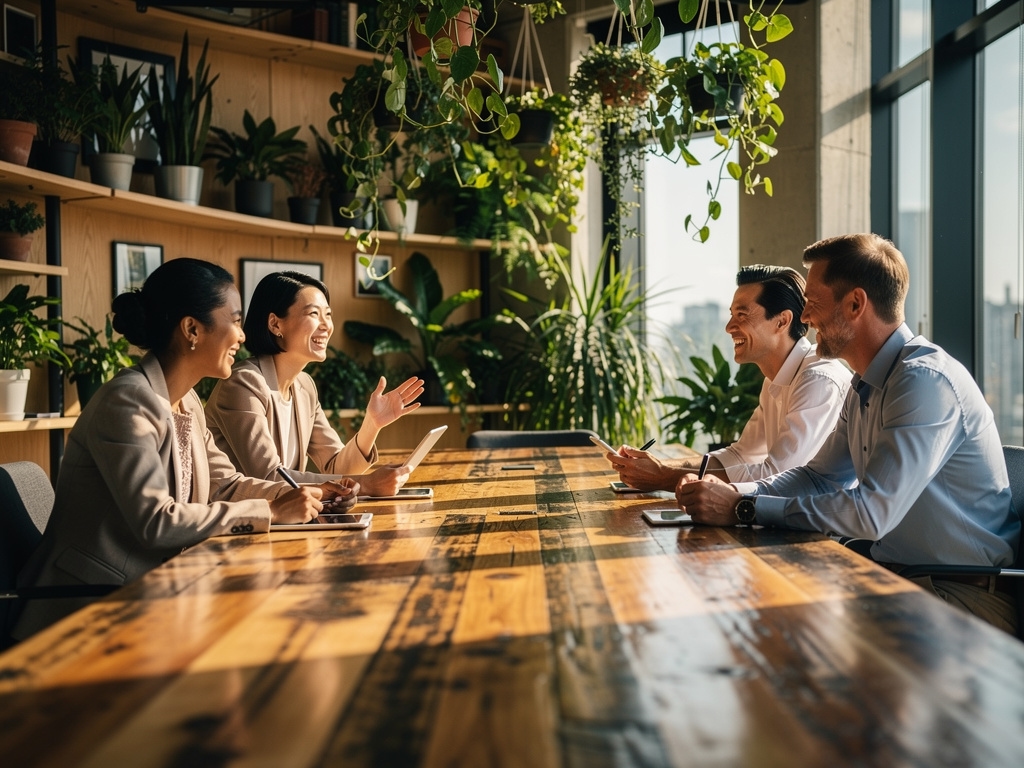 Grupo de personas aprendiendo con dispositivos digitales en un taller